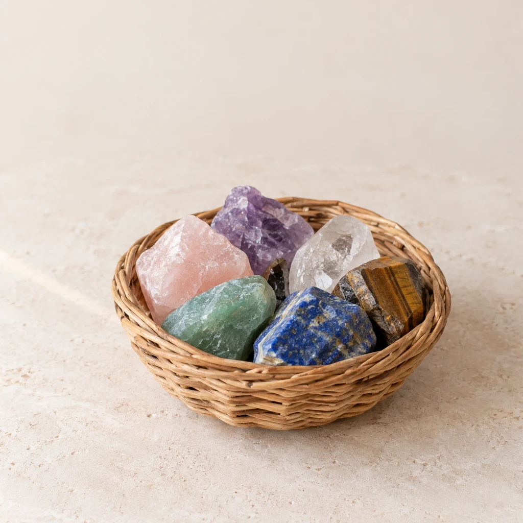 Lapis-lazuli poli sur un support minéral clair