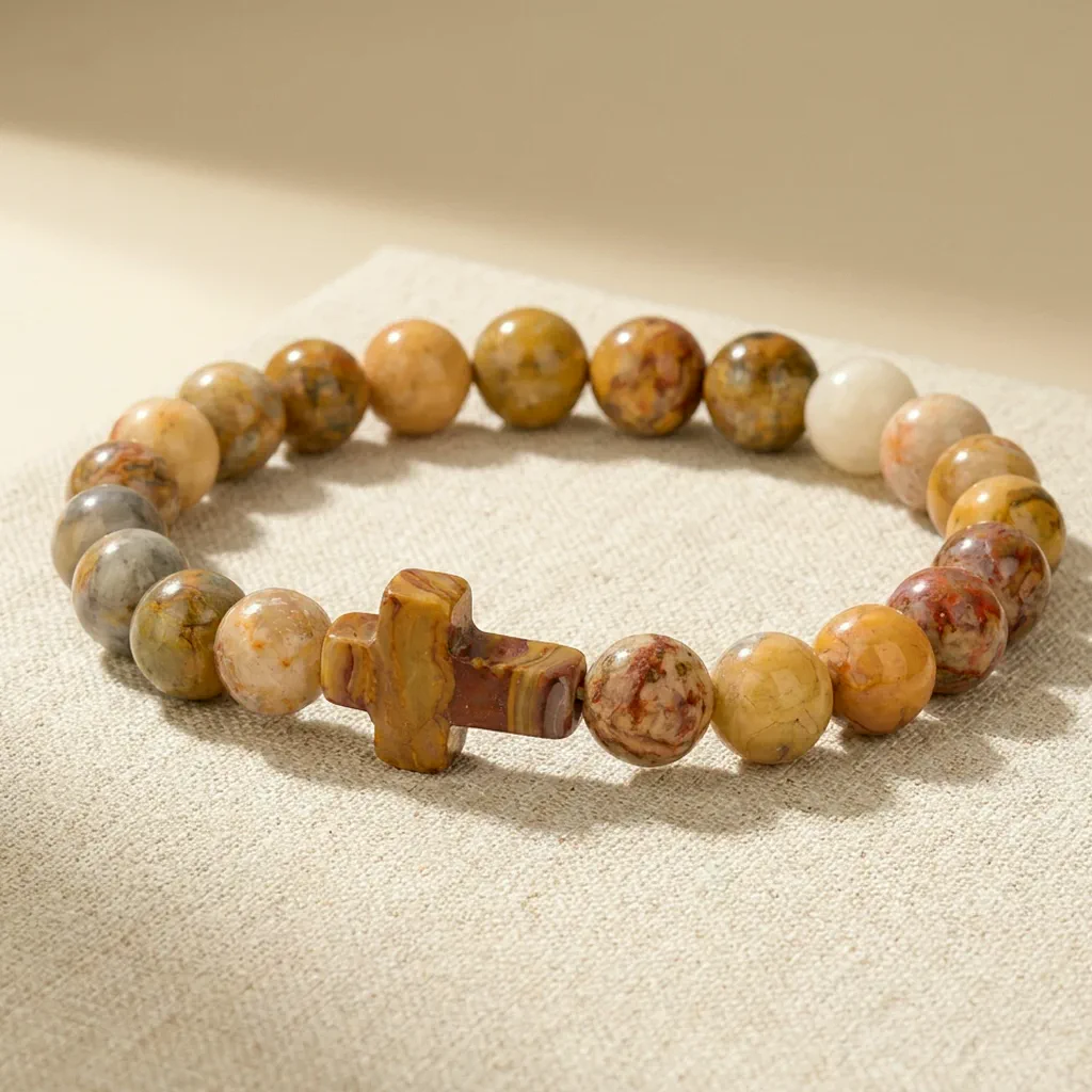 Bracelet perlé en agate folle — État d'Âme