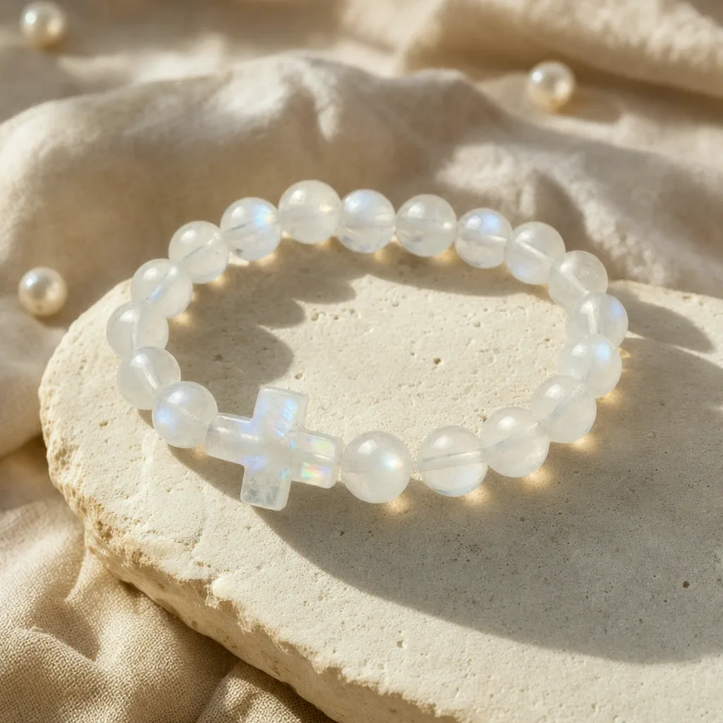 Bracelet perlé en agate effet hologramme — État d'Âme