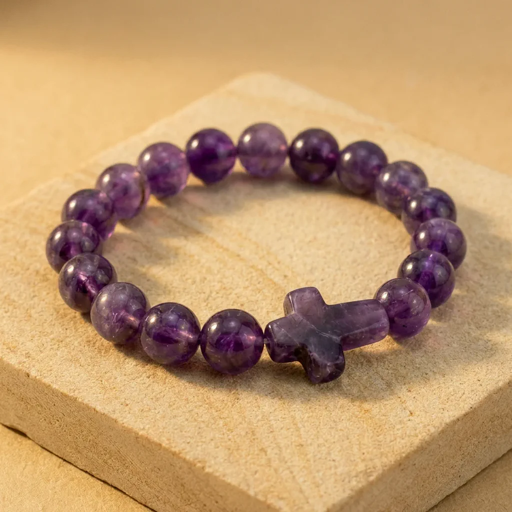 Bracelet perlé en améthyste — État d'Âme