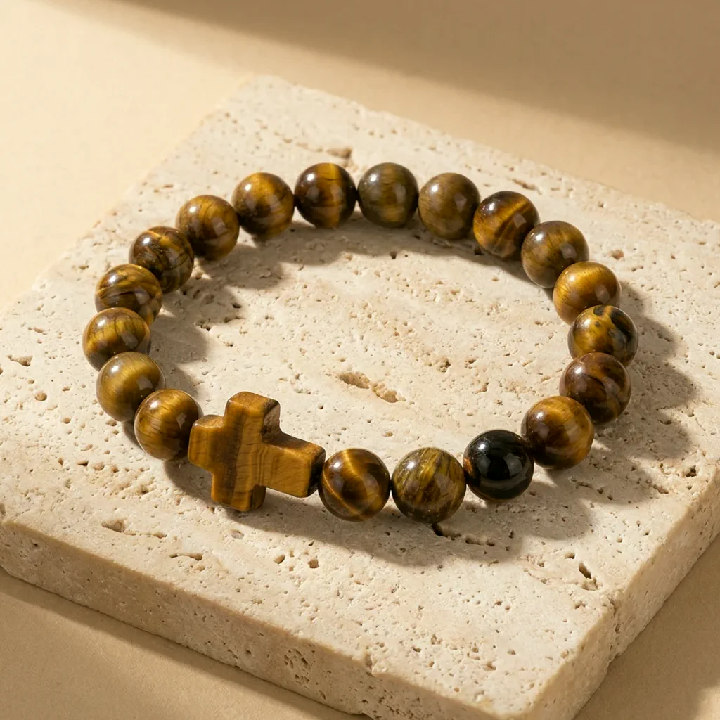 Bracelet perlé en œil de tigre — État d'Âme