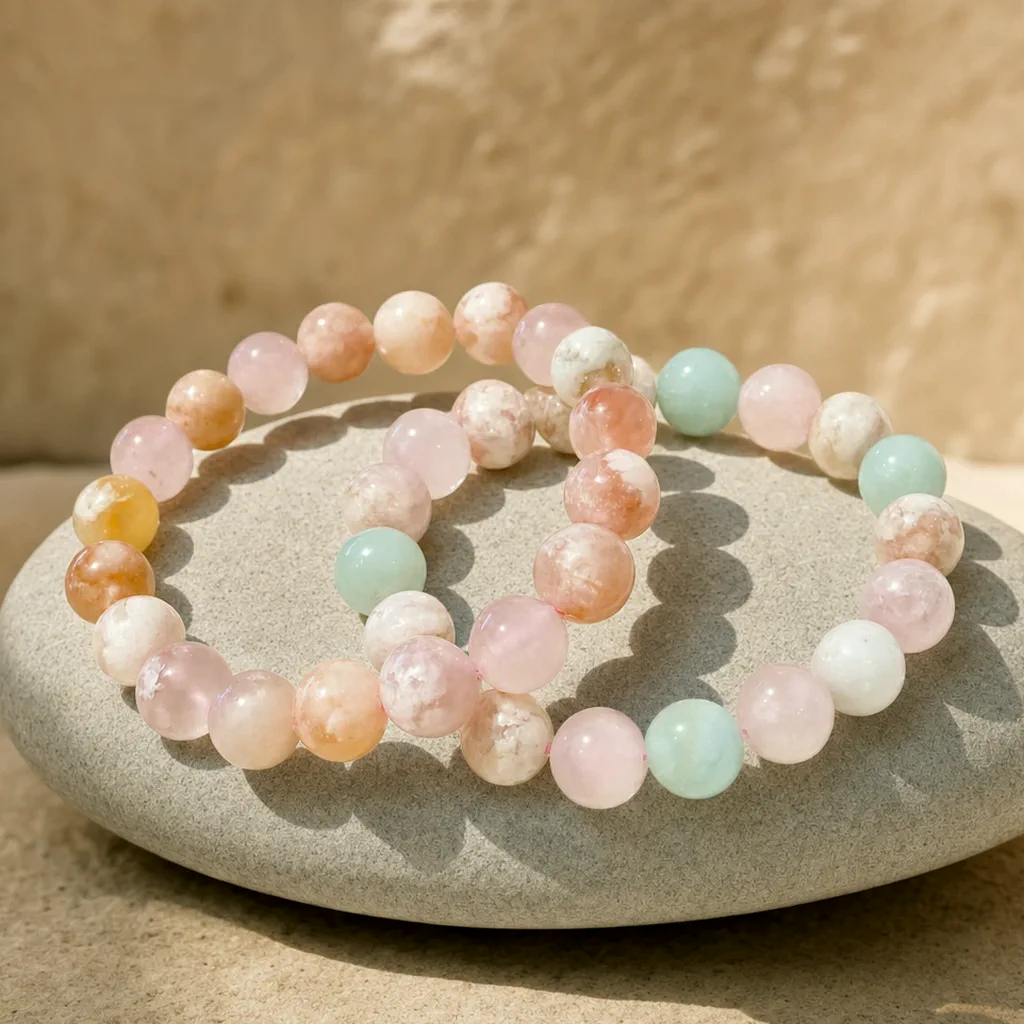 Bracelet en agate fleurie (sakura) — État d'Âme