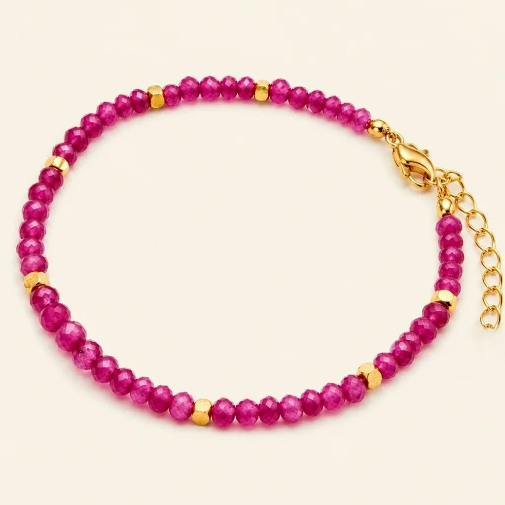 Bracelet fin ajustable 2 mm et perles dorées — État d'Âme