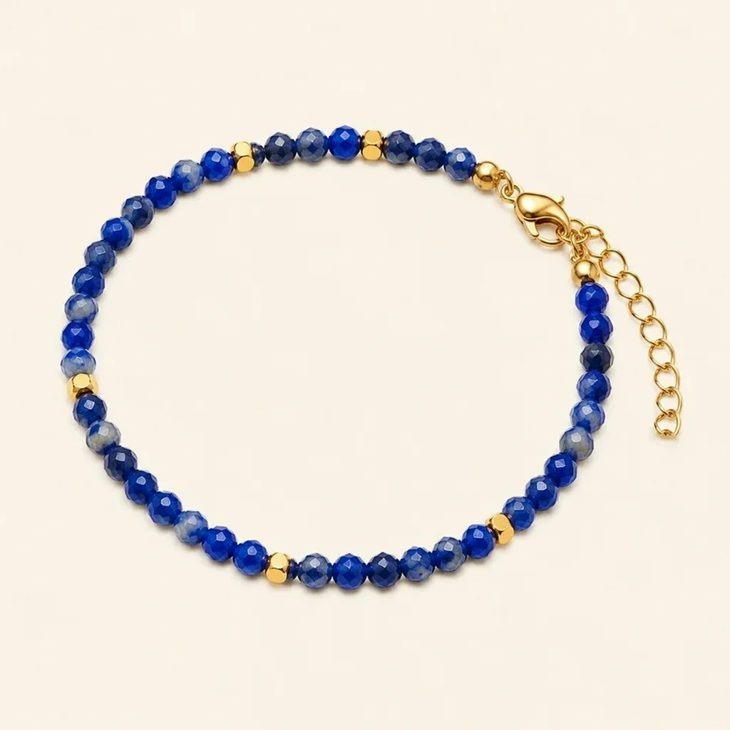 Bracelet fin ajustable 2 mm et perles dorées — État d'Âme
