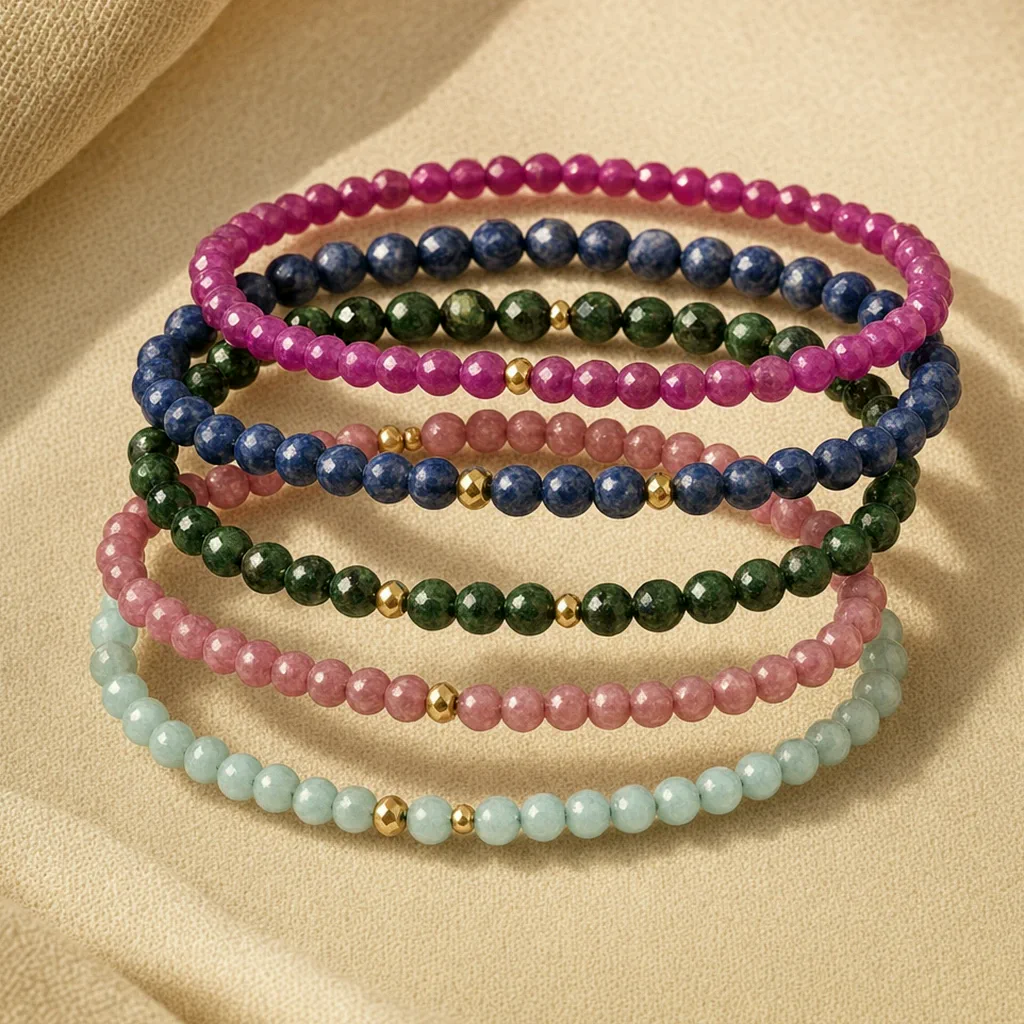 Bracelet fin ajustable 2 mm et perles dorées — État d’Âme