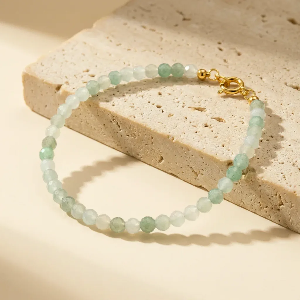 Bracelet fin en aventurine verte claire 16 cm — État d'Âme