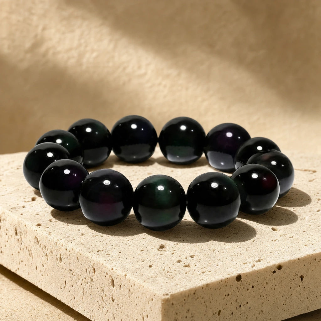 Bracelet en obsidienne noire — État d'Âme