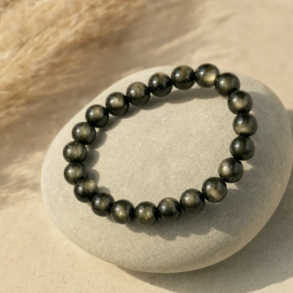 Bracelet en obsidienne dorée — État d'Âme