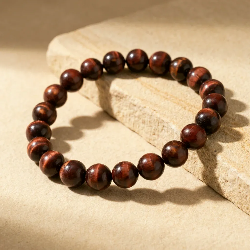 Bracelet en œil de tigre rouge — Vintage — État d'Âme