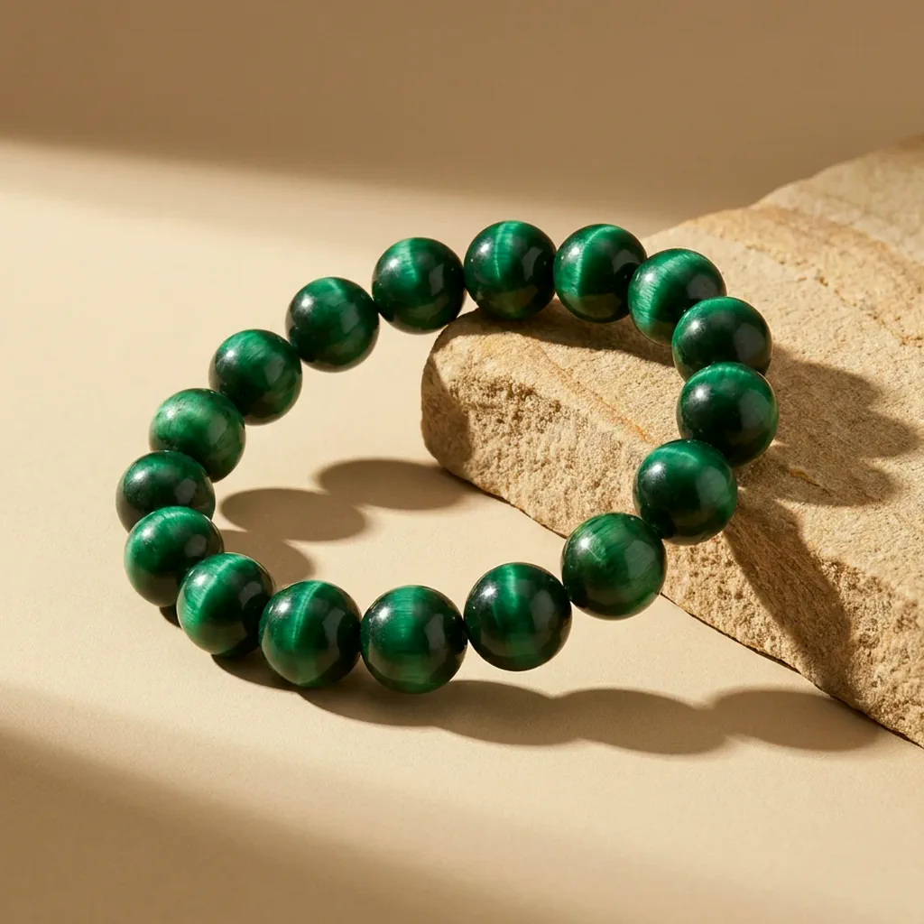 Bracelet en œil de tigre vert — État d'Âme