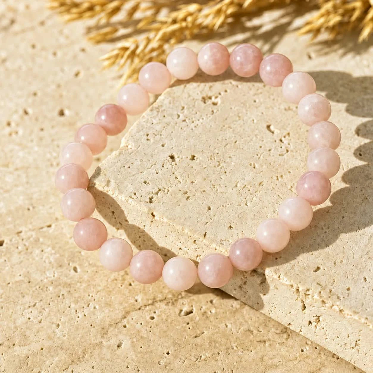Bracelet en quartz rose — Nuage Douceur Lactée — État d'Âme