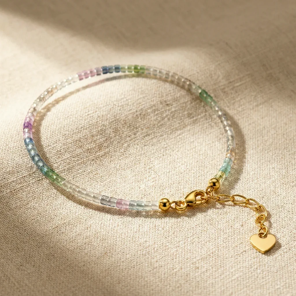 Bracelet en fluorite arc-en-ciel — Arc-en-Ciel Ajustable 2 à 3 mm ajustable — État d'Âme