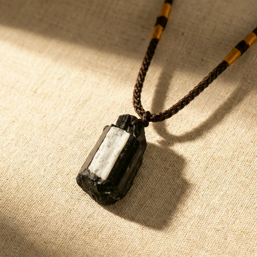 Collier en tourmaline noire brute — Pierre Naturelle — État d’Âme
