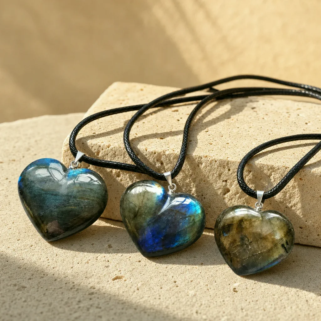 Collier en labradorite — Cœur — État d'Âme