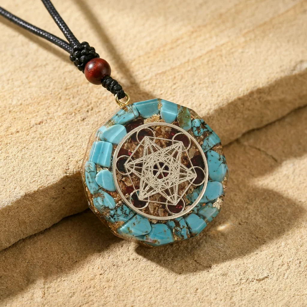 Collier en 7 pierres des chakras — Cube Métatron — État d’Âme